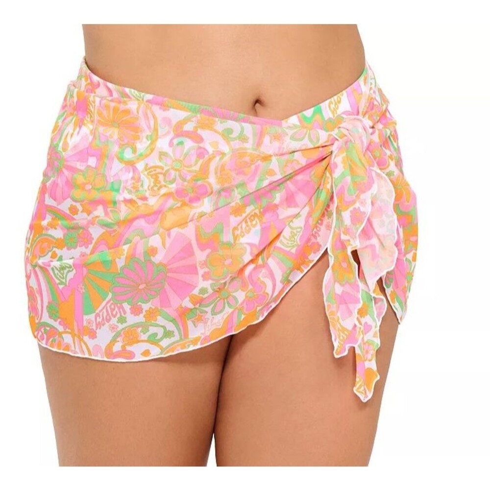 Junior's Wrap Sarong One size fits most 99 Degrees swim cover up pink floral